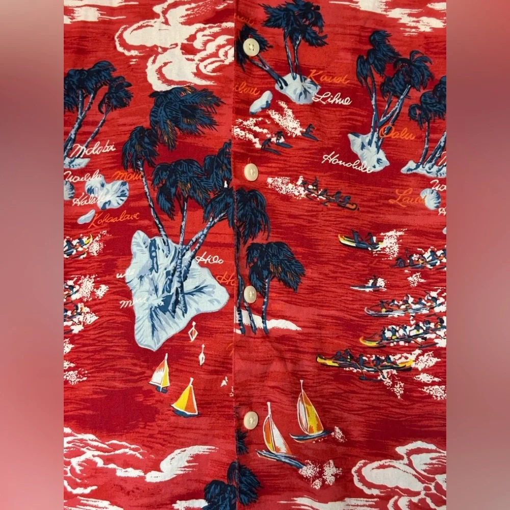 Club Room | Men’s Hawaiian/Aloha Short Sleeve Button Down Shirt | Size Large EUC
